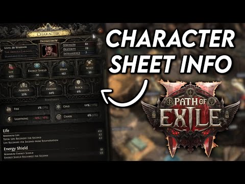 Full PoE2 Character Sheet Breakdown, Starting Stats, Base Mana Regen & ES Recharge | Path of Exile 2