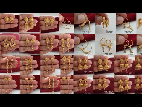 latest gold earrings designs long earrings, stud earrings designs 2024 with price || new earrings ||