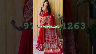 Pure ajrakh modal silk sarees #anikhasarees #onlinesarees #trendingsarees