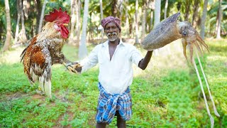 COUNTRY CHICKEN WITH SQUID RECIPE | Village Traditional Food