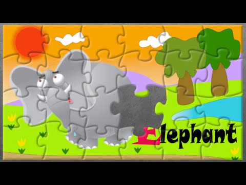 KidslandTV. Learn Alphabet  E for Elephant. A Fun Jigsaw Puzzle for Kids.