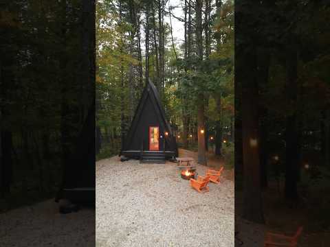 Tiny A-Frame Cabin in a Tiny Home Village w/ 20+ Cabins! (Airbnb Tour)