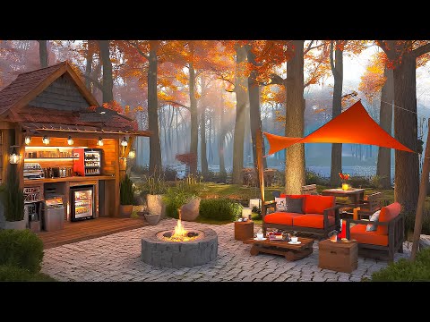 Chill Autumn Day With Smooth Jazz Music ☕ Outdoor Coffee Ambience & Relaxing Jazz For Work, Study