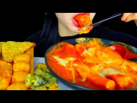 ASMR| Mukbang Giant Tteokbokki Crispy Fried Food Eating Vlog 자이언트 떡볶이 바삭바삭 튀긴 음식 먹기 @LycheeAsmr