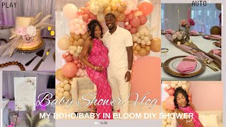 Pregnancy Diaries 🤰🏾: MY BOHO BABY SHOWER 🤎🌸💕 34 weeks and DIY my own shower 💕