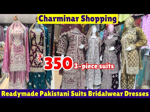 ₹ 399 Readymade 3-Piece Cotton Suits Fancy Pakistani Suits Work Sarees Bridalwear Dresses #charminar