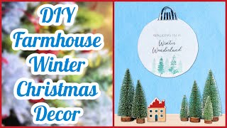 Easy DIY Winter Farmhouse Decor | Christmas Decor Crafts Ideas For 2022 | Easy Dollar Tree DIY