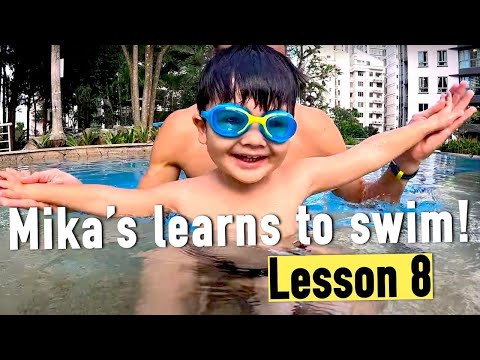 🏊TEACH SWIMMING to your your child 🐟  Lesson Tutorial for parents - Mika learn to SWIM - Episode 8