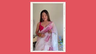 Floral Organza Saree With Khatli Work