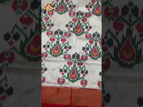 Half white Pochampally Ikkat pure pattu saree | #shilpaweaves #sarees #ikkatsarees  #silksarees