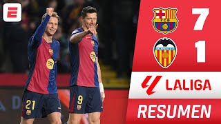 GOLEADA HISTÓRICA. BARCELONA 7-1 VALENCIA. El Barça sigue cerca del Atlético y Real Madrid | La Liga