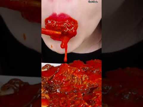 Asmr Eating Spicy Fire Mushroom 🔥🤤#shorts