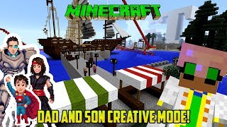 Minecraft: DAD AND SON PLAY CREATIVE! IGT LAND