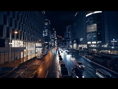 ASMR City Traffic Sounds After Rain Front of Osaka Station Ambience for Sleep