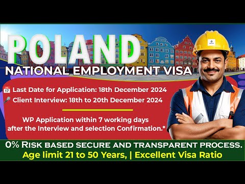 Poland Work Visa 21-50 years can apply Interview 18-20 DEC l WP Application 7 days l 0% Risk Process