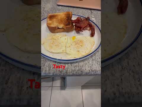 Sunny Eggs Applewood Bacon plant butter Toast. Like 👍 and Subscribe