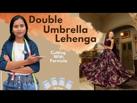 Double Umbrella Lehenga Cutting करने का सबसे आसान तरीका with Formula/ Full Flared Skirt Cutting