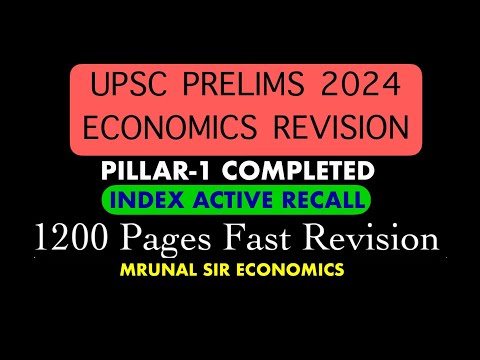 Mrunal Sir's Economics for UPSC 2024 Prelims (Fast Revision!) *Index Active Recall*