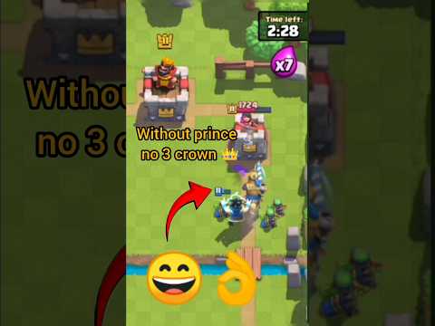 Can Prince + electro wizard + goblin gang can 3 crown 👑 #clashroyale #supercell #shorts