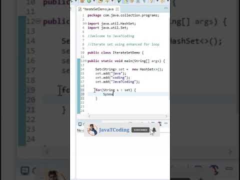 Use for-each loop for set in Java | Loop over Set or HashSet #shorts #youtubeshorts #javatcoding