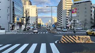 運転席からの車窓 / Nishiki Street  in Nagoya 名古屋市の錦通り 錦橋交差点〜池下交差点 2025.1.16