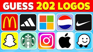 Guess the Logo in 3 Seconds | 202 Famous Logos 🍏🥇 Logo Quiz 2024