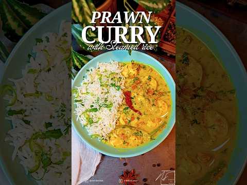 Prawns | Prawn Curry Rice | Shrimp Curry | Prawns with Steamed Rice | Prawn Coconut Curry | #shorts