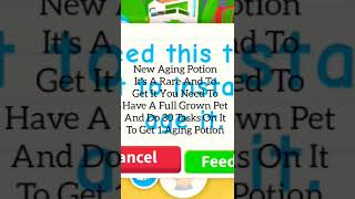 New Aging Potions For Pets #shorts #roblox #adoptme #potions