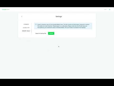 Emerald shorts: How to Back Up Your Wallets to an Emerald Vault
