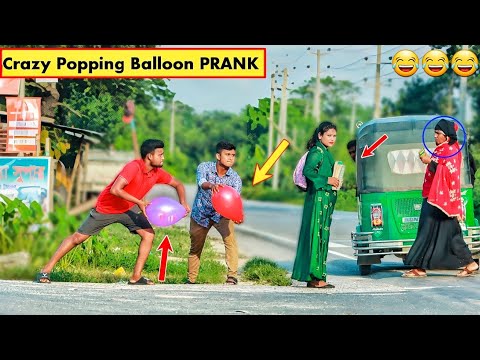 🎈Balloon PRANK on Cute Girls 😱😱 | Crazy Popping Balloon Blast PRANK | ComicaL TV