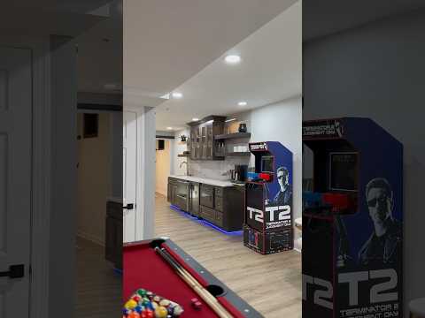 Would you consider a GAME ROOM in your basement? Check this out! #before andafter #interiordesign