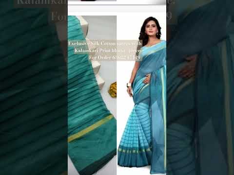 Exclusive Cotton silk saree with Kalamkari Print # shorts # yt shorts