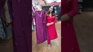 Two beautiful colour muslin silk suit set perfect for your diwali party #viral #trending #shorts