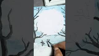 Halloween🎃 Painting on Canvas Board  #shorts #trending  #halloween2022 #viral #art #painting