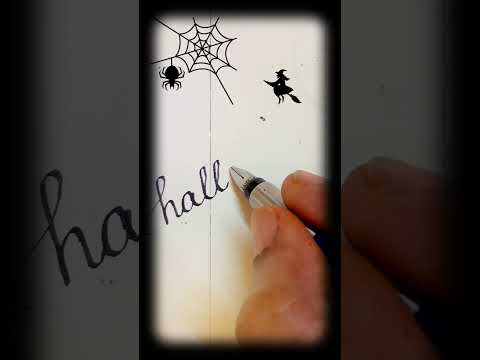 #halloween #shorts #cursivewriting how write halloween in cursive, whatsapp status video, 31st Oct