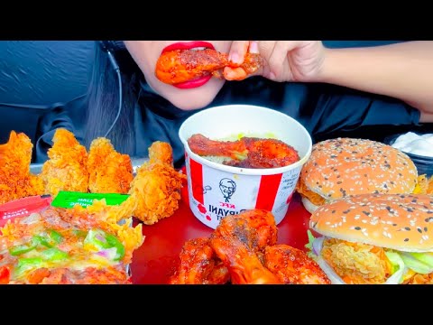 ASMR| Mukbang KFC Crispy Chicken and Burger Eating  크리스피 치킨과 버거 먹기 @SpiceASMR