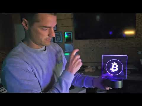 Etched  acacrylic LED Bitcoin Logo