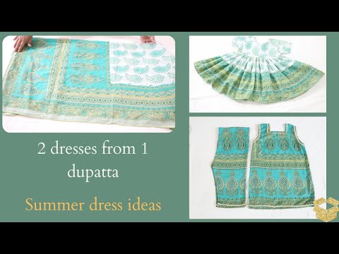 Convert old dupatta into 2 baby dresses || Best use of old dupatta