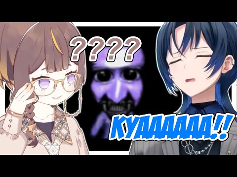 Anya and Ao-kun show a HUGE difference at handling horror games