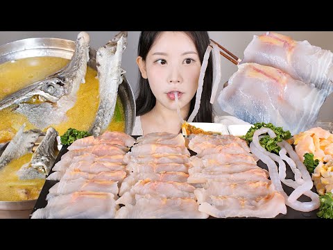 뚜루루뚜루🦈💪 철갑상어회 등골 지리탕 몸보신 먹방 Raw sturgeon [eating show] mukbang korean food