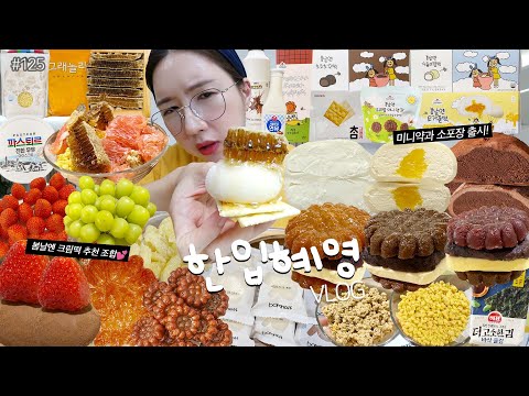 SUB)한입혜영😋4화+먹방VLOG)봄날엔 크림떡 역대급 꿀조합추천❤️초코쉘요거꿀떡 들기름+김 벌집꿀+크래커 딸기초코초꾸떡 셀프요아정 앙버터약과 연말선물이벤트👏🏻 MUKBANG