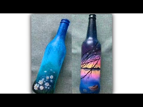 Bottle art | easy bottle art | bottle craft | #shorts