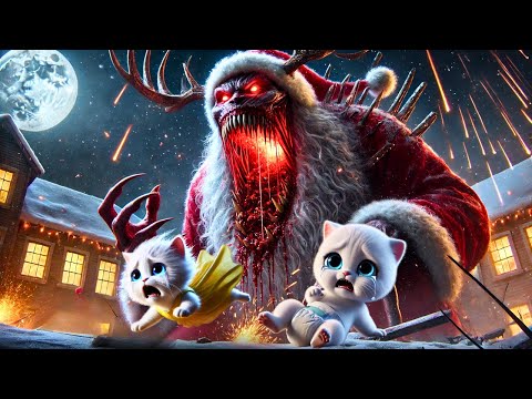 Kitten captured by Monster😿👾 and Horror christmas🎅 #cat #ai #catlover #catvideos #cutecat #aicat