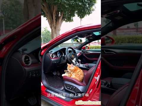 流浪猫咪爱豪车|爱睡豪车的猫咪cat loving sleeping in the car#shortvideo #cat #funnyanimal #cute#funnycat