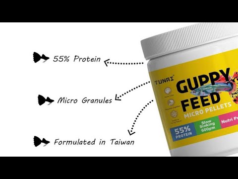 Tunai Guppy Slow Sinking Fish Food with 55% Protein