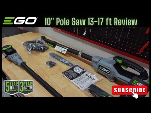 EGO 56V  Carbon Adjustable Pole Saw 10 inch Review 13-17 ft. Reach Best Pole Saw PS1000