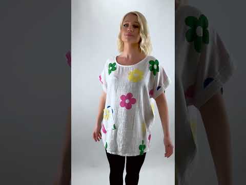 Spring into Fashion: Wholesale Daisy Flower Print Tops with Pocket Perfection! #wholesale #fashion