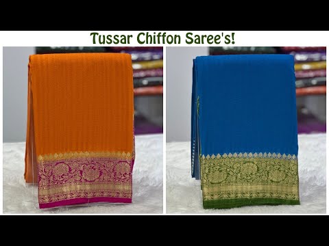 The magical colour's in Tussar chiffon saree's | #saree #bengaluru #shopping