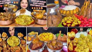 most oily mutton fat curry mutton curry chicken curry with rice Eating videos