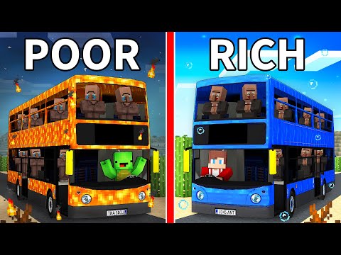 JJ's WATER Bus vs Mikey's LAVA Bus in TRIP Survival Battle in Minecraft (Maizen)